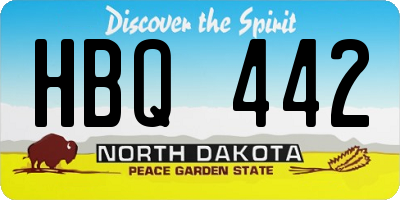 ND license plate HBQ442