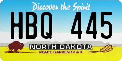 ND license plate HBQ445