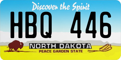 ND license plate HBQ446