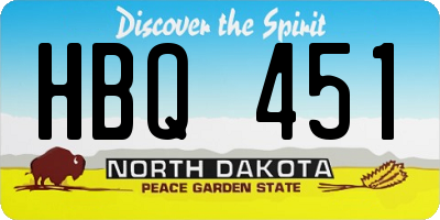 ND license plate HBQ451