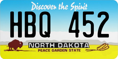 ND license plate HBQ452