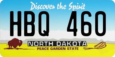 ND license plate HBQ460