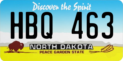 ND license plate HBQ463