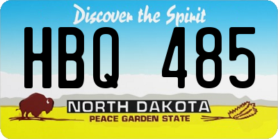 ND license plate HBQ485
