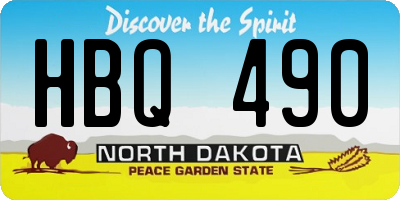 ND license plate HBQ490