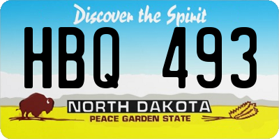 ND license plate HBQ493