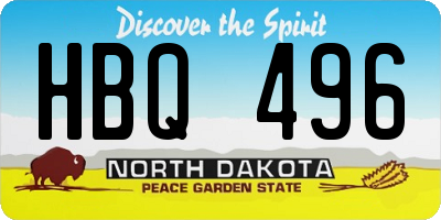 ND license plate HBQ496