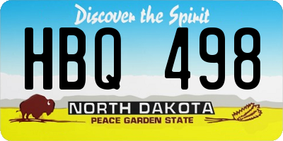 ND license plate HBQ498