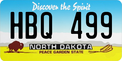 ND license plate HBQ499