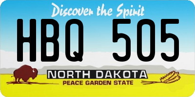 ND license plate HBQ505