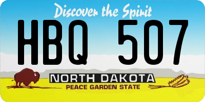 ND license plate HBQ507