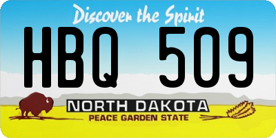 ND license plate HBQ509