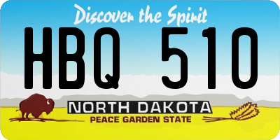 ND license plate HBQ510