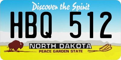 ND license plate HBQ512