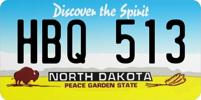 ND license plate HBQ513