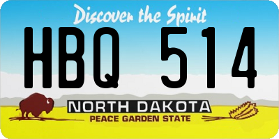 ND license plate HBQ514