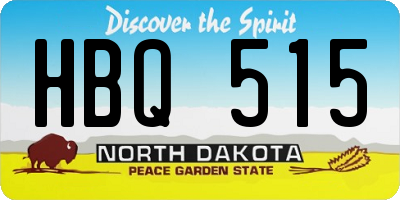 ND license plate HBQ515