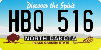 ND license plate HBQ516