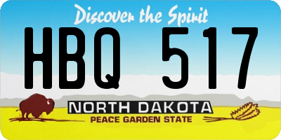 ND license plate HBQ517