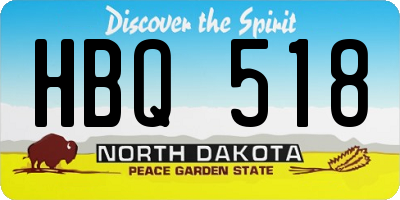 ND license plate HBQ518