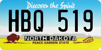 ND license plate HBQ519