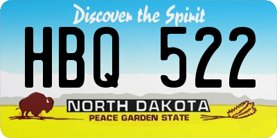 ND license plate HBQ522