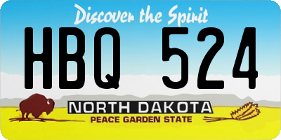 ND license plate HBQ524