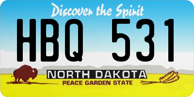 ND license plate HBQ531