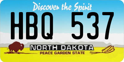 ND license plate HBQ537