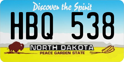 ND license plate HBQ538