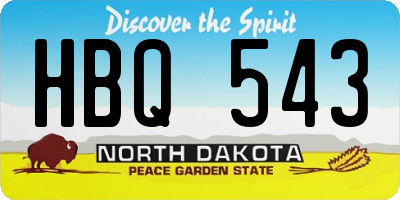 ND license plate HBQ543