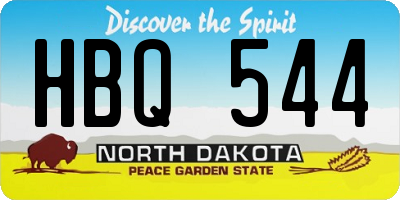 ND license plate HBQ544