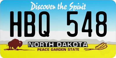 ND license plate HBQ548