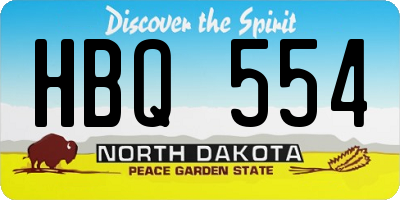 ND license plate HBQ554