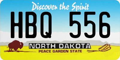 ND license plate HBQ556
