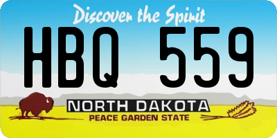 ND license plate HBQ559