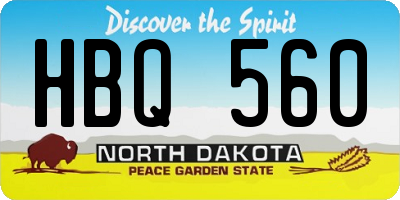 ND license plate HBQ560