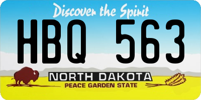 ND license plate HBQ563