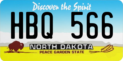 ND license plate HBQ566