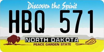 ND license plate HBQ571