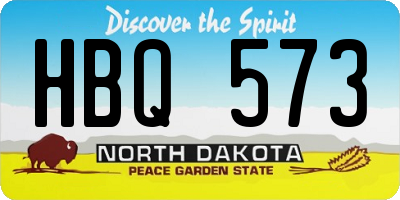 ND license plate HBQ573