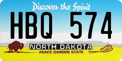 ND license plate HBQ574