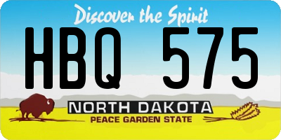 ND license plate HBQ575