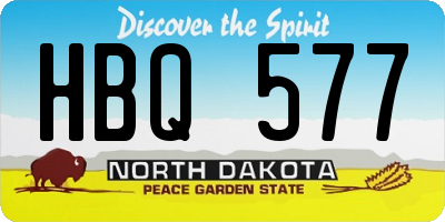 ND license plate HBQ577