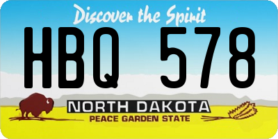 ND license plate HBQ578