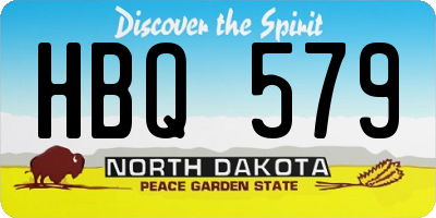ND license plate HBQ579