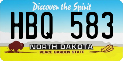 ND license plate HBQ583