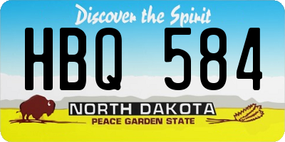 ND license plate HBQ584