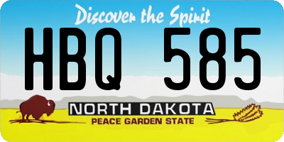 ND license plate HBQ585