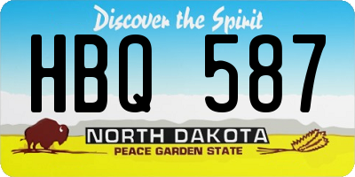 ND license plate HBQ587